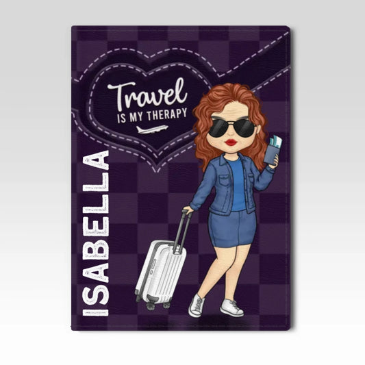 Followed My Heart, Ended Up In The Airplane - Travel Personalized Custom Passport Cover, Passport Holder - Holiday Vacation Gift, Gift For Adventure Travel Lovers