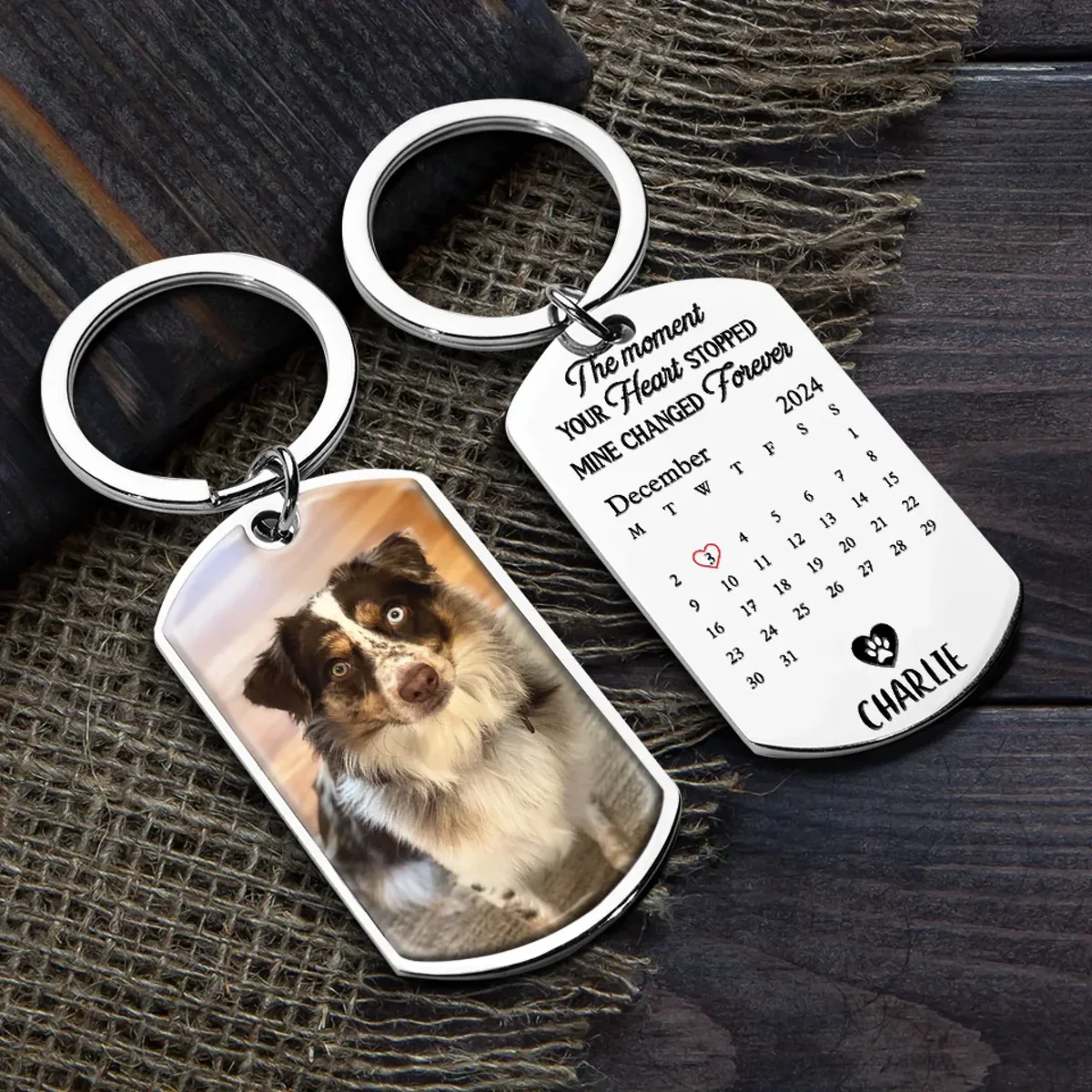Personalized "A Loyal Heart Never Fades" Memorial Keychain – A Meaningful Gift for Pet Owners