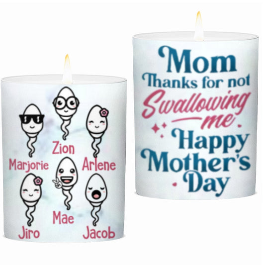 I Love You Mom - Family Personalized Custom Smokeless Scented Candle - Mother's Day, Birthday Gift For Mom
