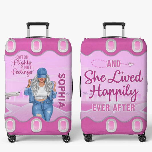 Up In The Clouds, Where I Belong - Travel Personalized Custom Luggage Cover - Summer Vacation Gift, Gift For Adventure Travel Lovers