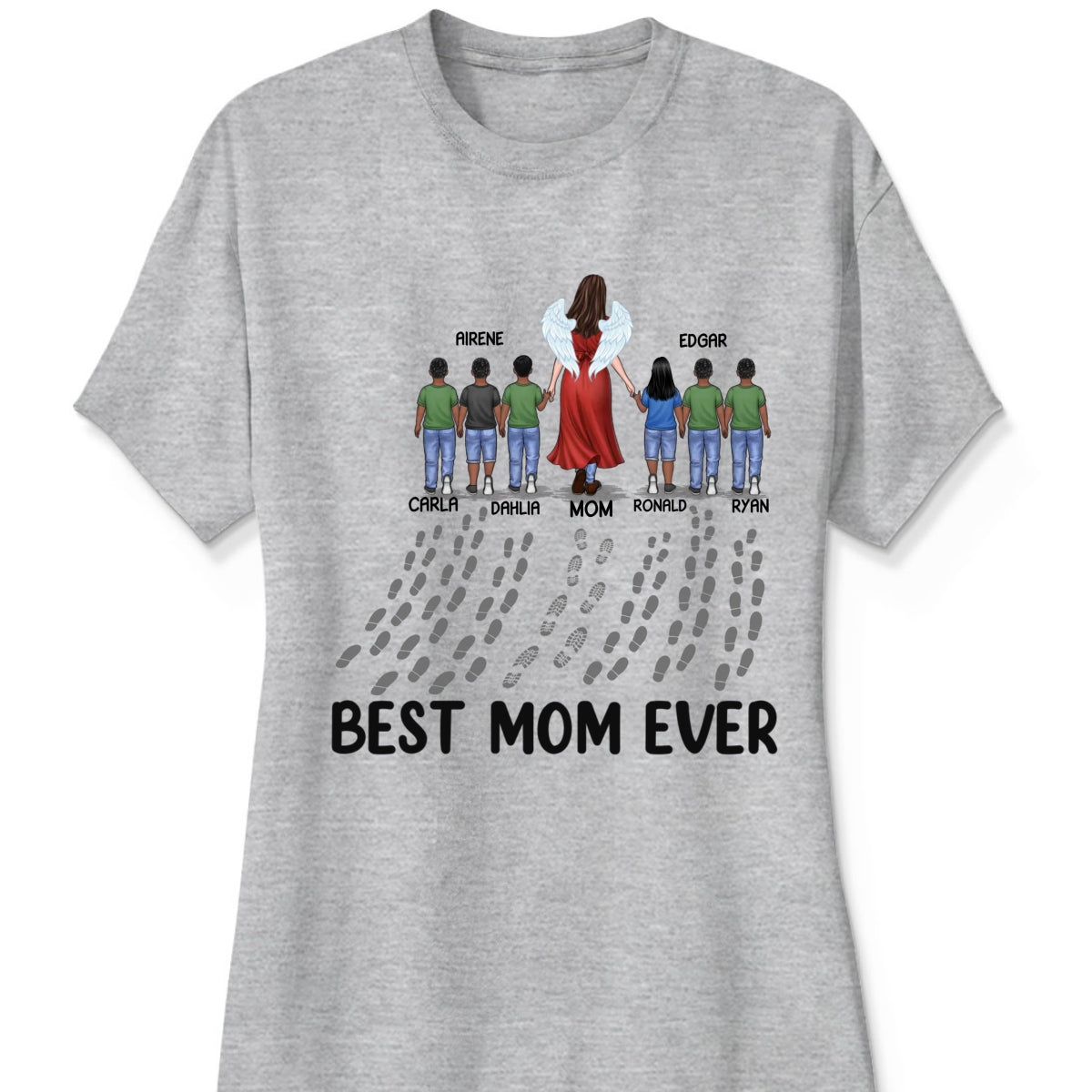 Following In Your Footsteps With Love & Gratitude - Family Personalized Custom Unisex T-shirt, Premium T-shirt, Hoodie - Mother's Day Gift For Mom, Grandma