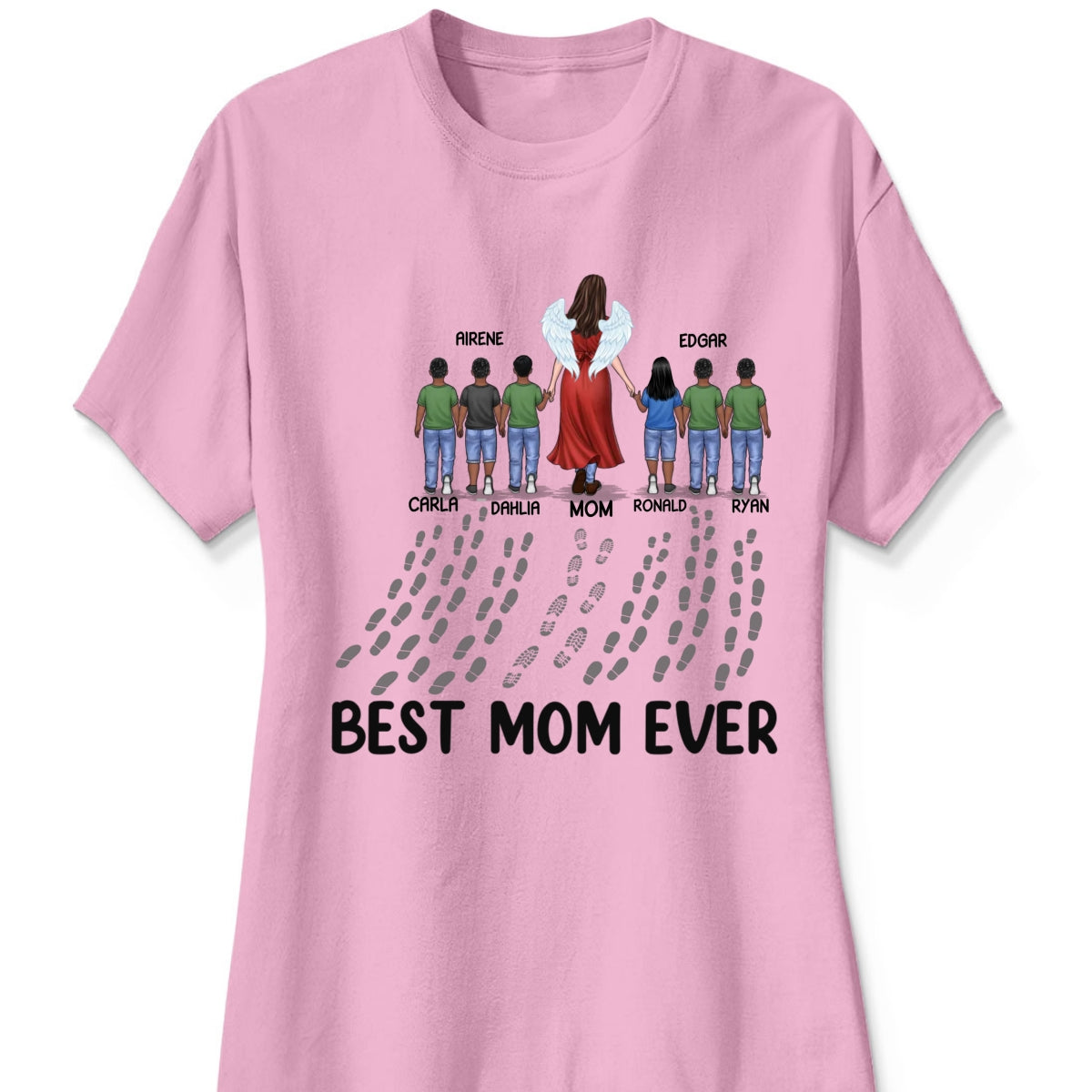 Following In Your Footsteps With Love & Gratitude - Family Personalized Custom Unisex T-shirt, Premium T-shirt, Hoodie - Mother's Day Gift For Mom, Grandma