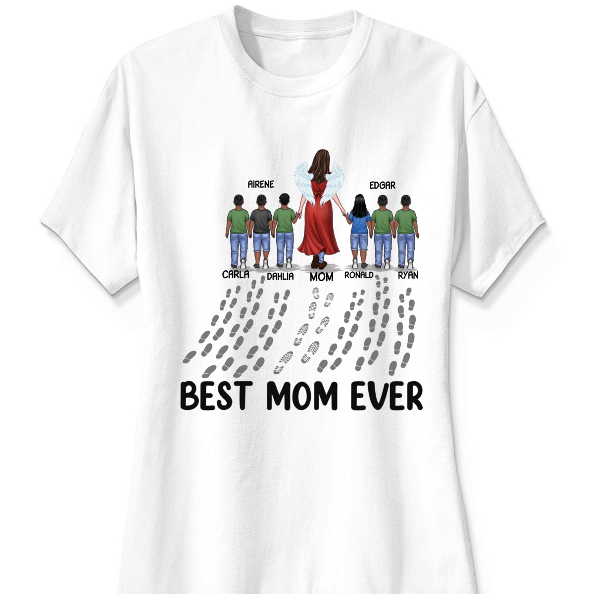 Following In Your Footsteps With Love & Gratitude - Family Personalized Custom Unisex T-shirt, Premium T-shirt, Hoodie - Mother's Day Gift For Mom, Grandma