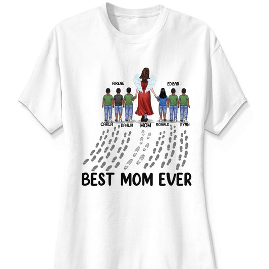 Following In Your Footsteps With Love & Gratitude - Family Personalized Custom Unisex T-shirt, Premium T-shirt, Hoodie - Mother's Day Gift For Mom, Grandma
