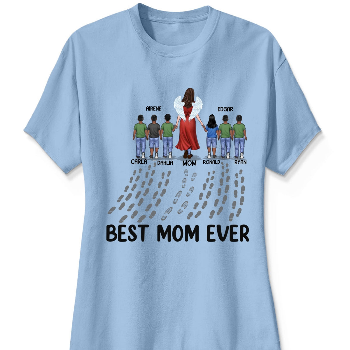 Following In Your Footsteps With Love & Gratitude - Family Personalized Custom Unisex T-shirt, Premium T-shirt, Hoodie - Mother's Day Gift For Mom, Grandma
