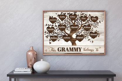 Personalized "This Grammy Belongs To" Poster/Canvas – A Heartwarming Gift for Grandparents!