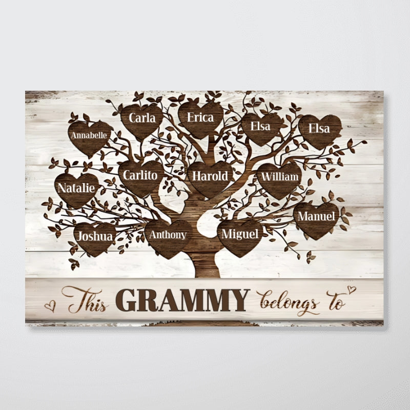 Personalized "This Grammy Belongs To" Poster/Canvas – A Heartwarming Gift for Grandparents!