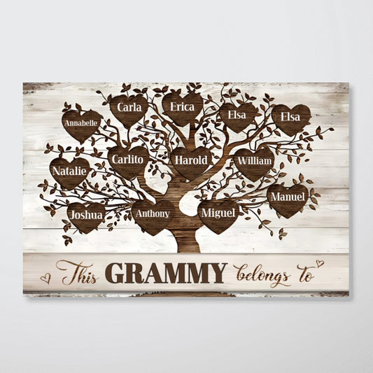 Personalized "This Grammy Belongs To" Poster/Canvas – A Heartwarming Gift for Grandparents!