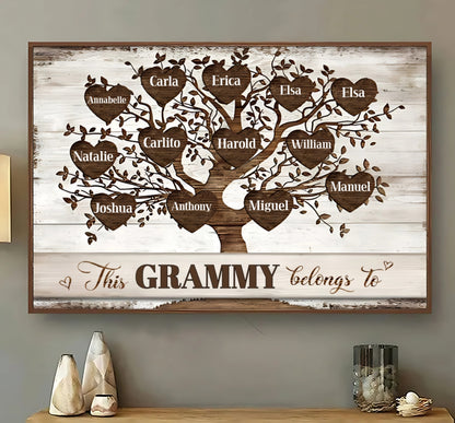 Personalized "This Grammy Belongs To" Poster/Canvas – A Heartwarming Gift for Grandparents!