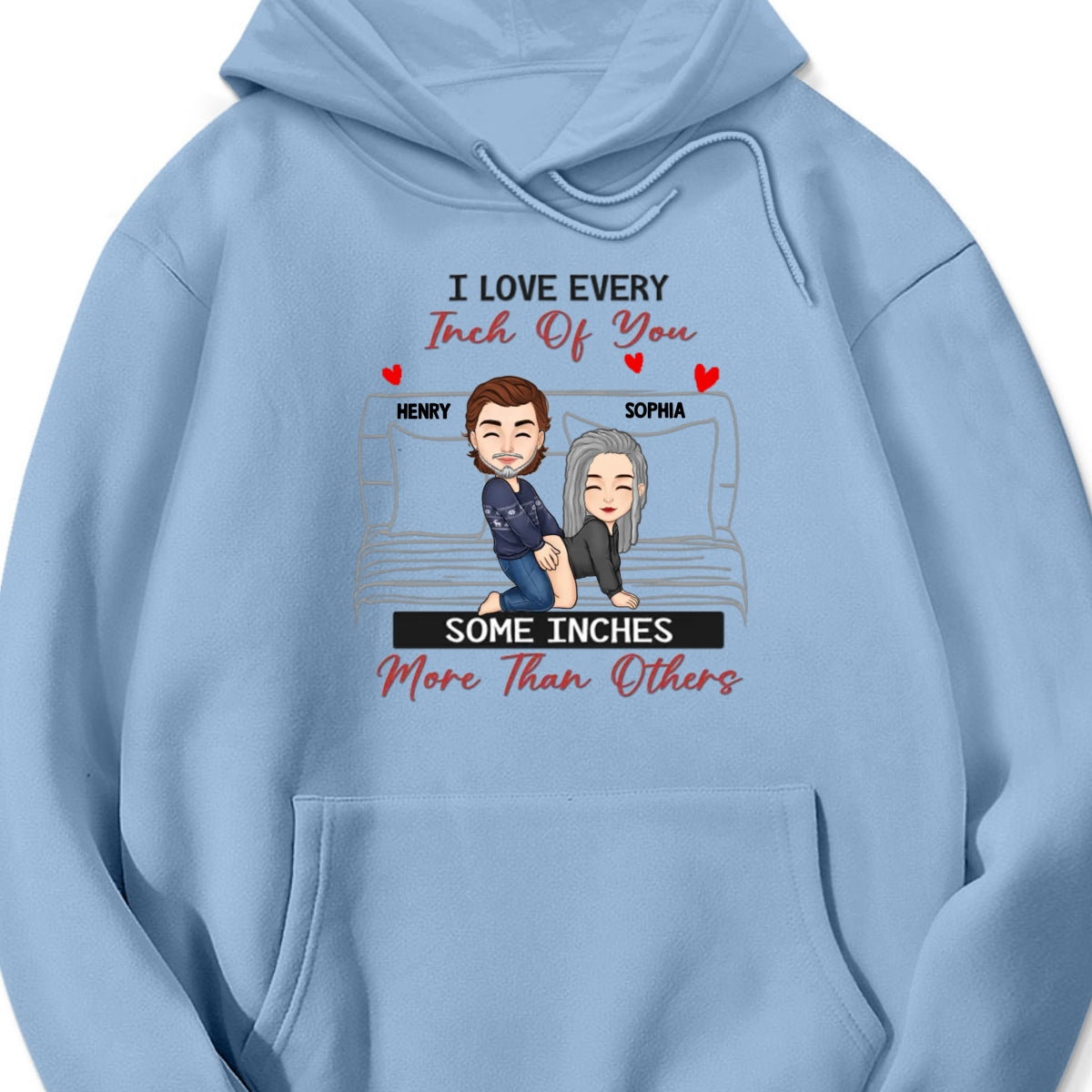 Personalized "I Love Every Inch of You" Shirt & Hoodie – A Playful Gift for Couples