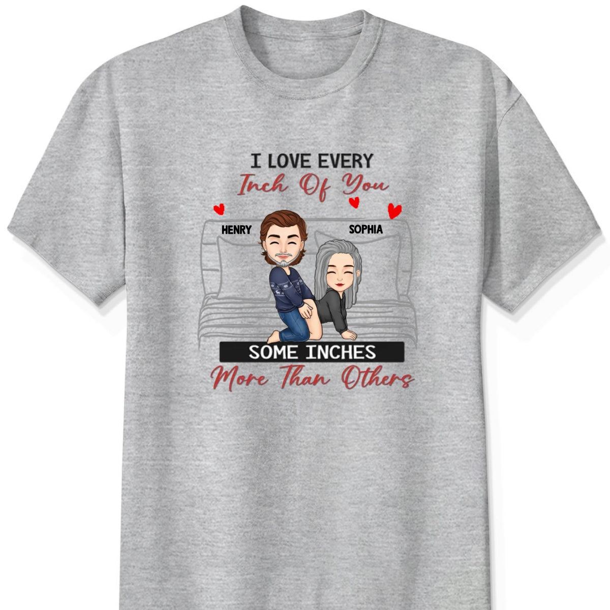 Personalized "I Love Every Inch of You" Shirt & Hoodie – A Playful Gift for Couples