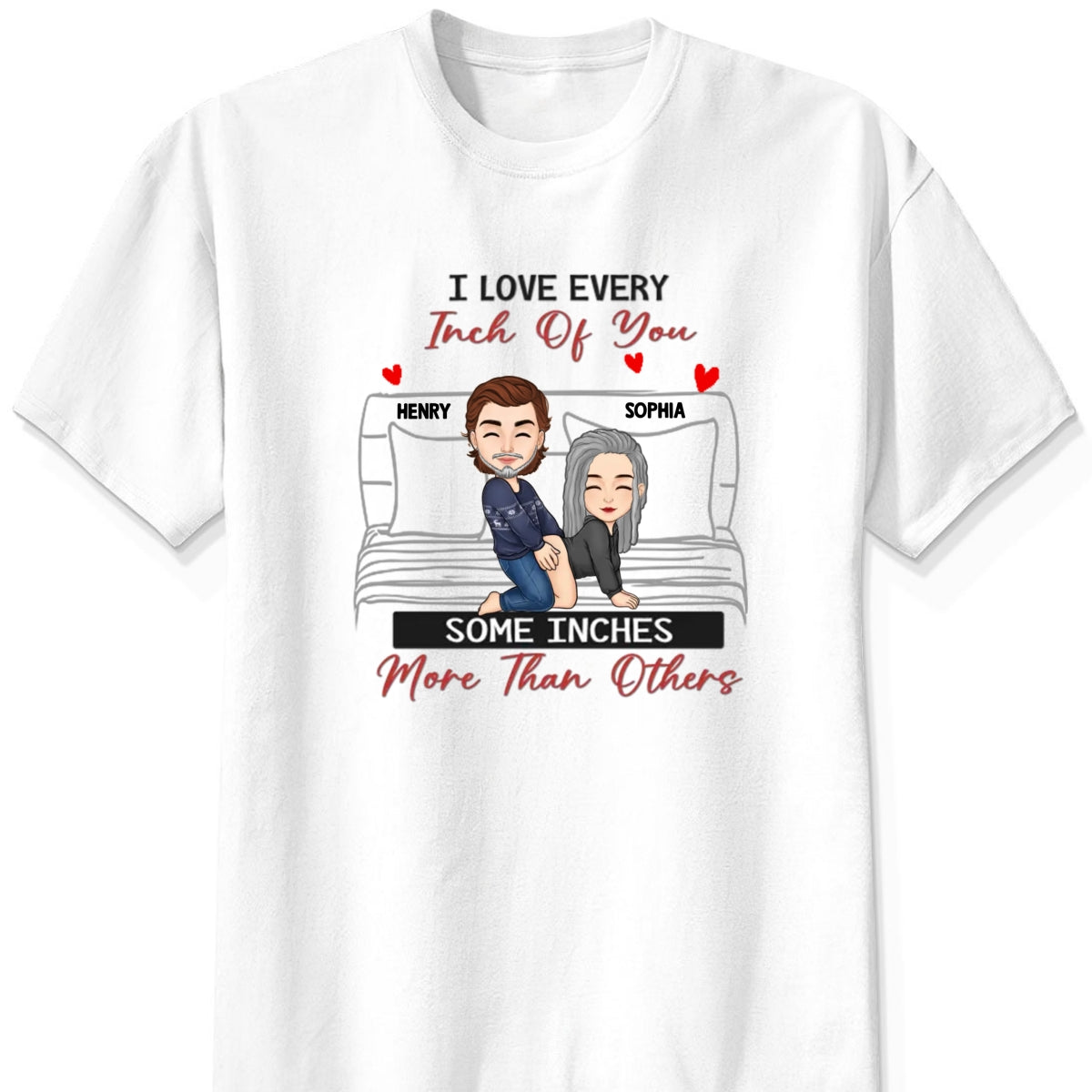 Personalized "I Love Every Inch of You" Shirt & Hoodie – A Playful Gift for Couples