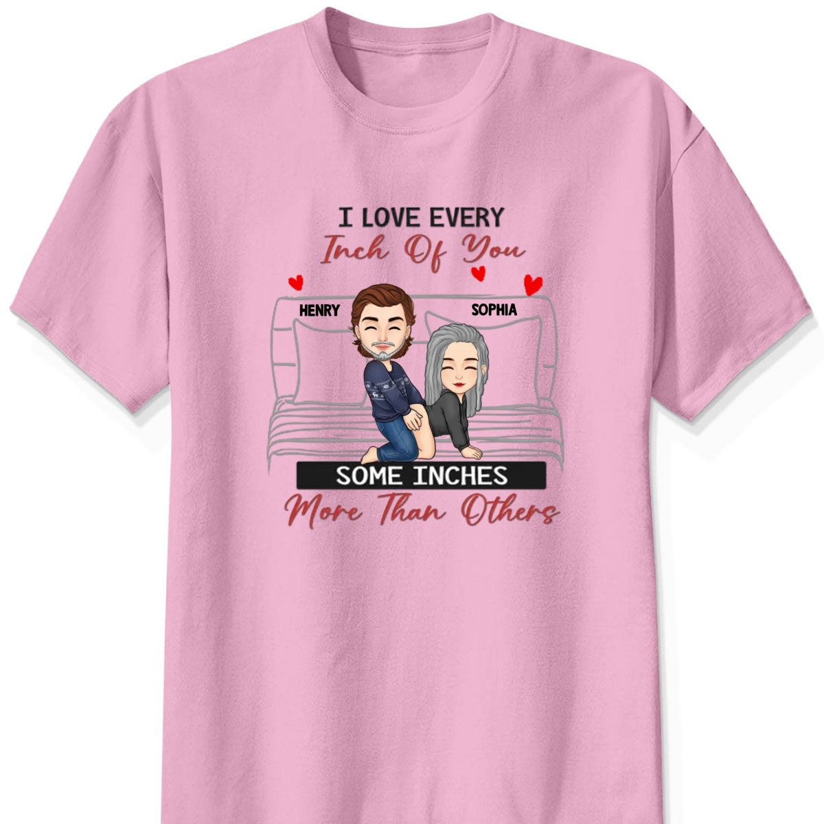 Personalized "I Love Every Inch of You" Shirt & Hoodie – A Playful Gift for Couples