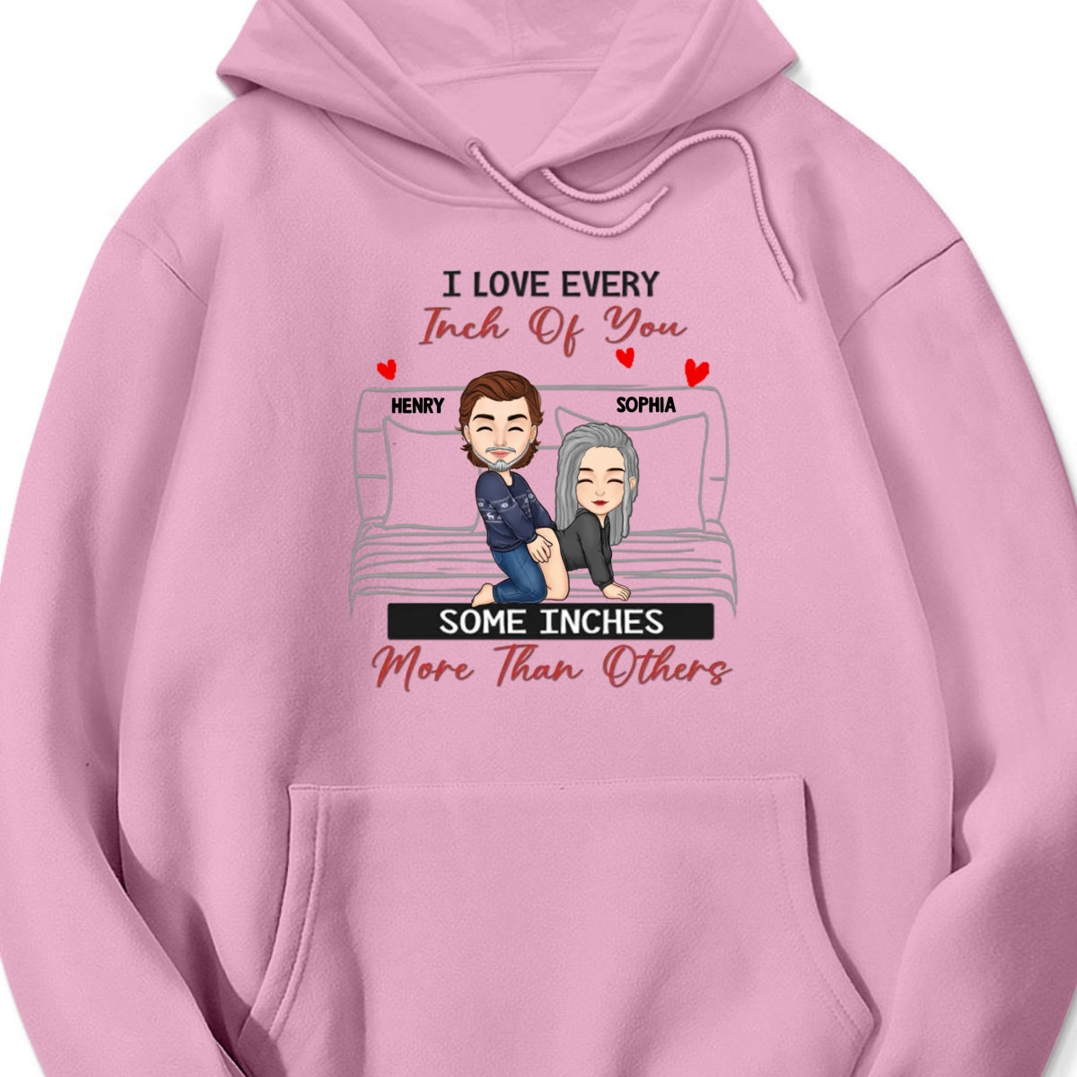 Personalized "I Love Every Inch of You" Shirt & Hoodie – A Playful Gift for Couples