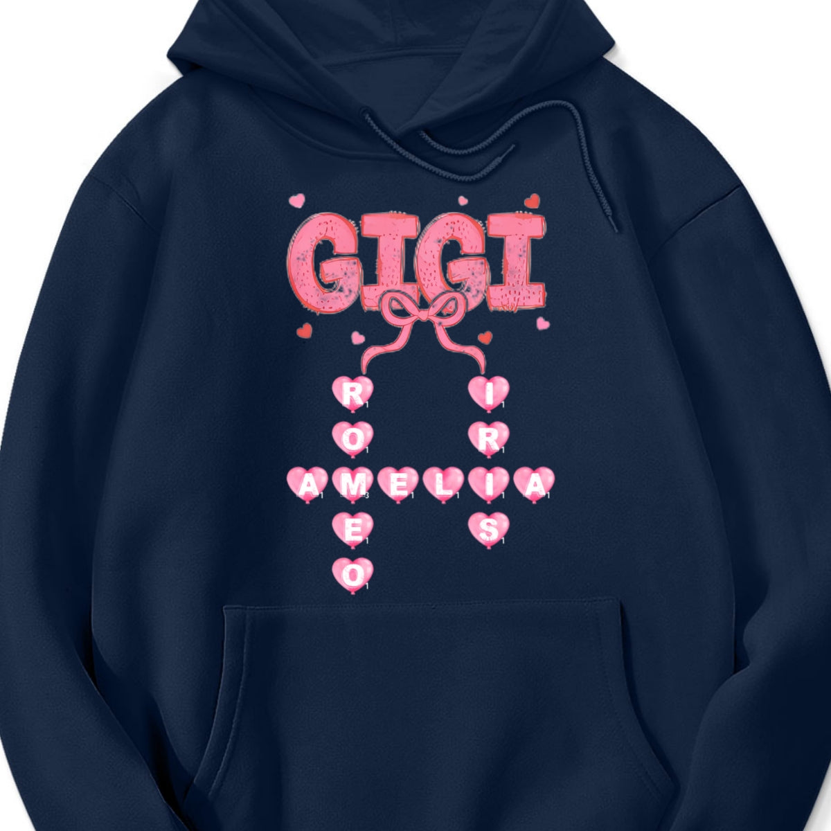 Personalized "Grandma & Mama" Heart Crossword Hoodie – A Cozy Gift for the Women Who Hold the Family Together