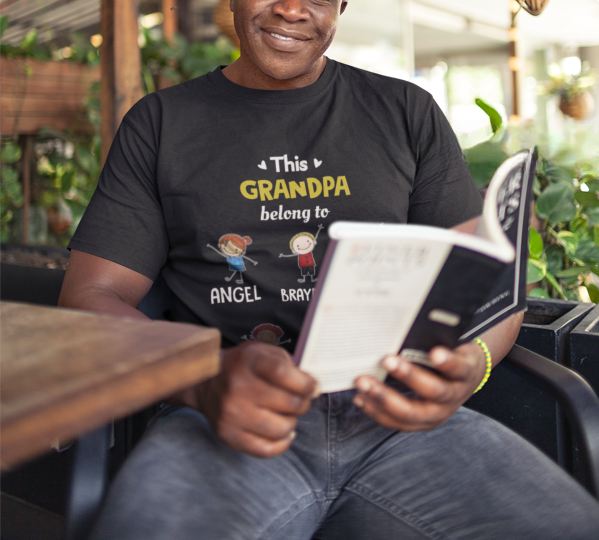 Personalized "This Grandpa Belongs To" Doodle Kids Shirt & Hoodie – A Special Gift for Grandpa!
