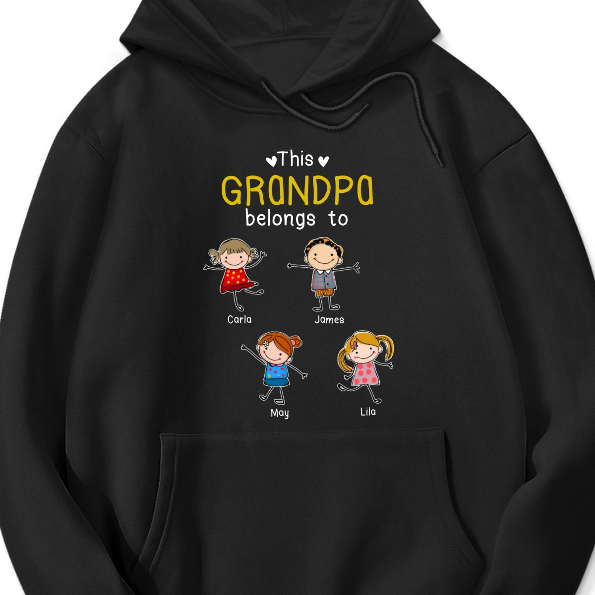Personalized "This Grandpa Belongs To" Doodle Kids Shirt & Hoodie – A Special Gift for Grandpa!