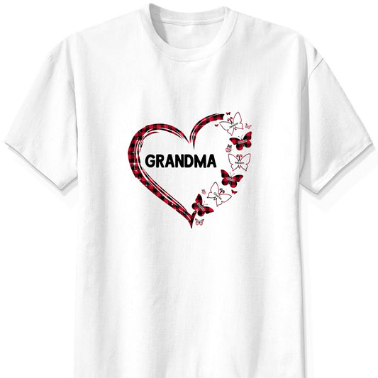 Personalized Butterfly Heart Shirt – A Thoughtful Gift for Grandma 