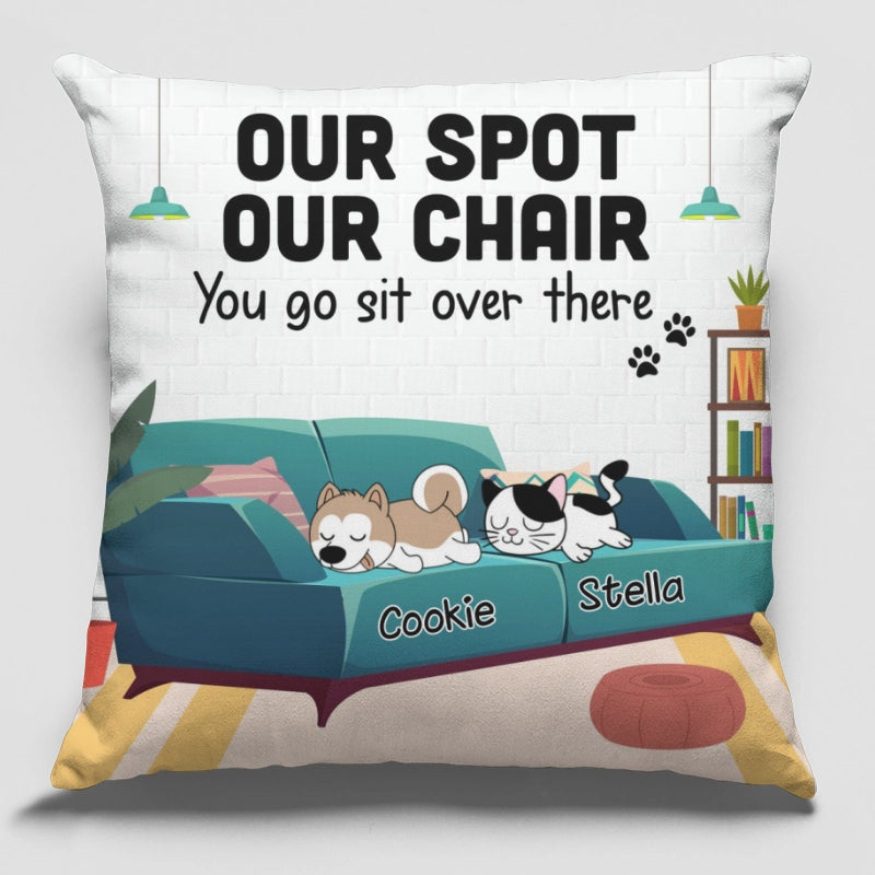 Personalized "My Spot, Go Sit Over There" Sleeping Pets Pillow – A Fun Gift for Pet Owners