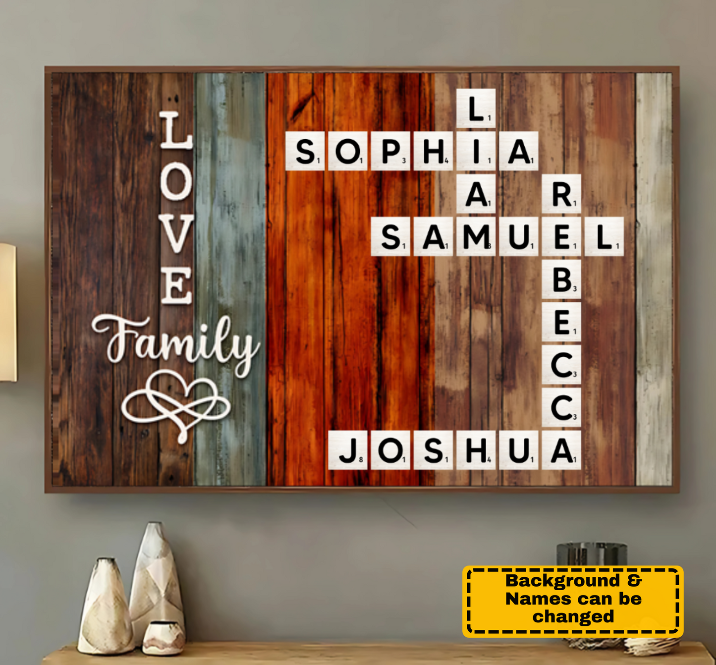 Personalized "A Moment Created, A Memory Treasured Forever" Family Crossword Art Poster – A Heartfelt Gift for the Whole Family