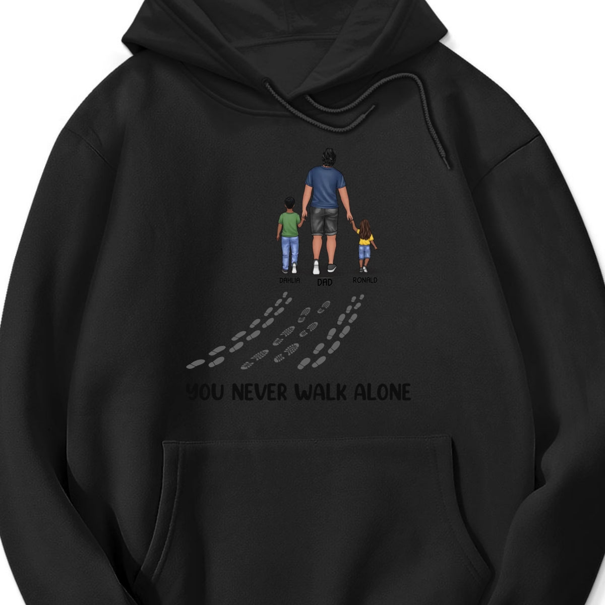 Personalized "You Never Walk Alone" Shirt & Hoodie – A Meaningful Gift for Dad