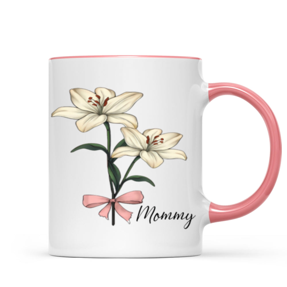 Personalized Birth Flowers Marble Mug – A Thoughtful Gift for Mom, Grandma, or Nana