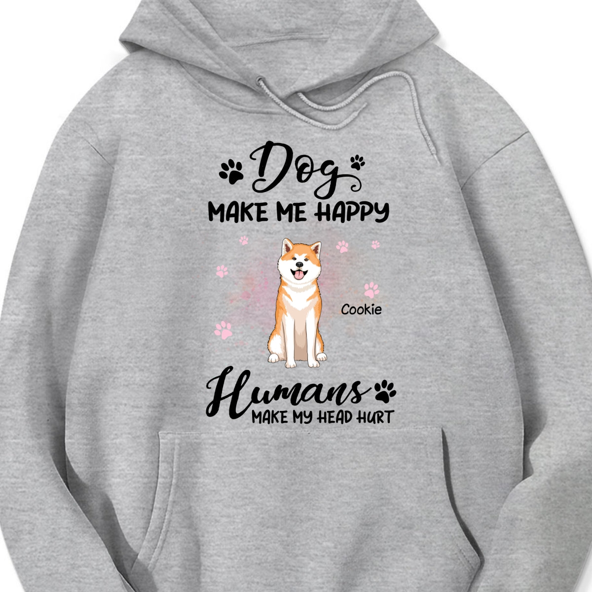 Personalized "Dogs Make Me Happy" Sitting Dog Shirt – A Must-Have for Dog Lovers