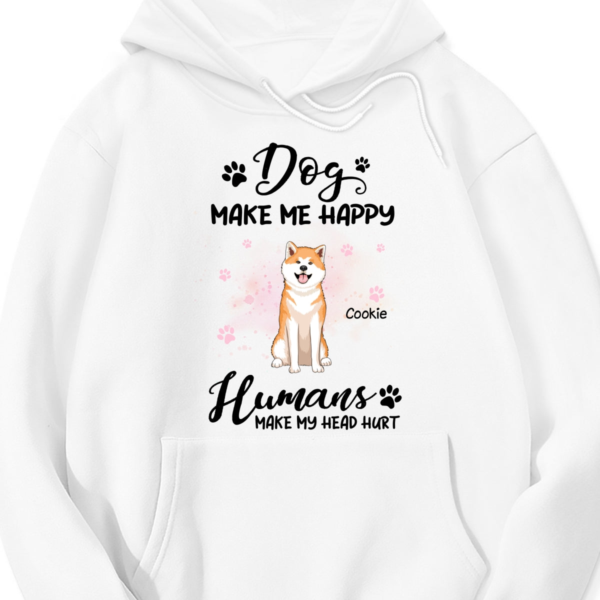 Personalized "Dogs Make Me Happy" Sitting Dog Shirt – A Must-Have for Dog Lovers