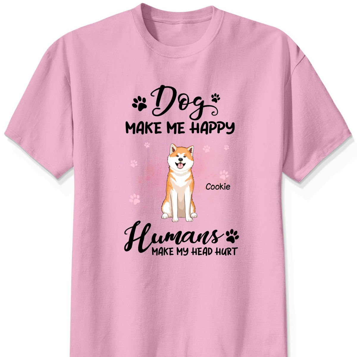 Personalized "Dogs Make Me Happy" Sitting Dog Shirt – A Must-Have for Dog Lovers