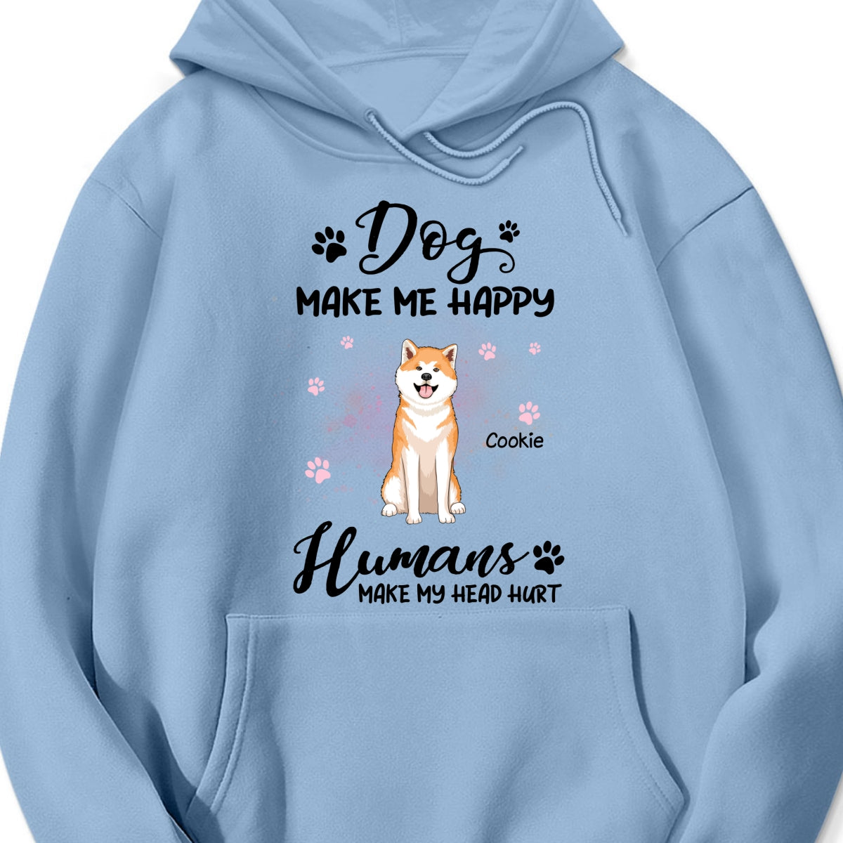 Personalized "Dogs Make Me Happy" Sitting Dog Shirt – A Must-Have for Dog Lovers