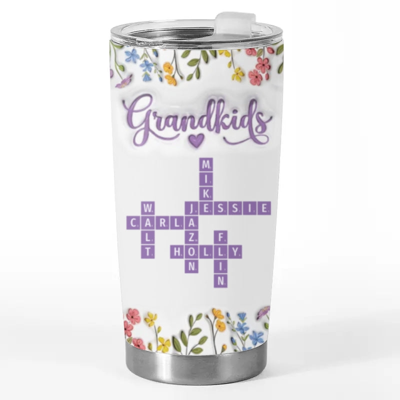 Forever Blessed With Grandkids - Family Personalized Custom 3D Inflated Effect Printed Tumbler - Mother's Day, Gift For Mom, Grandma