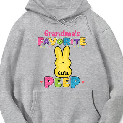 Personalized "Grandma's Favorite Easter Peep" Shirt & Hoodie – A Sweet Gift for Grandma & Mama