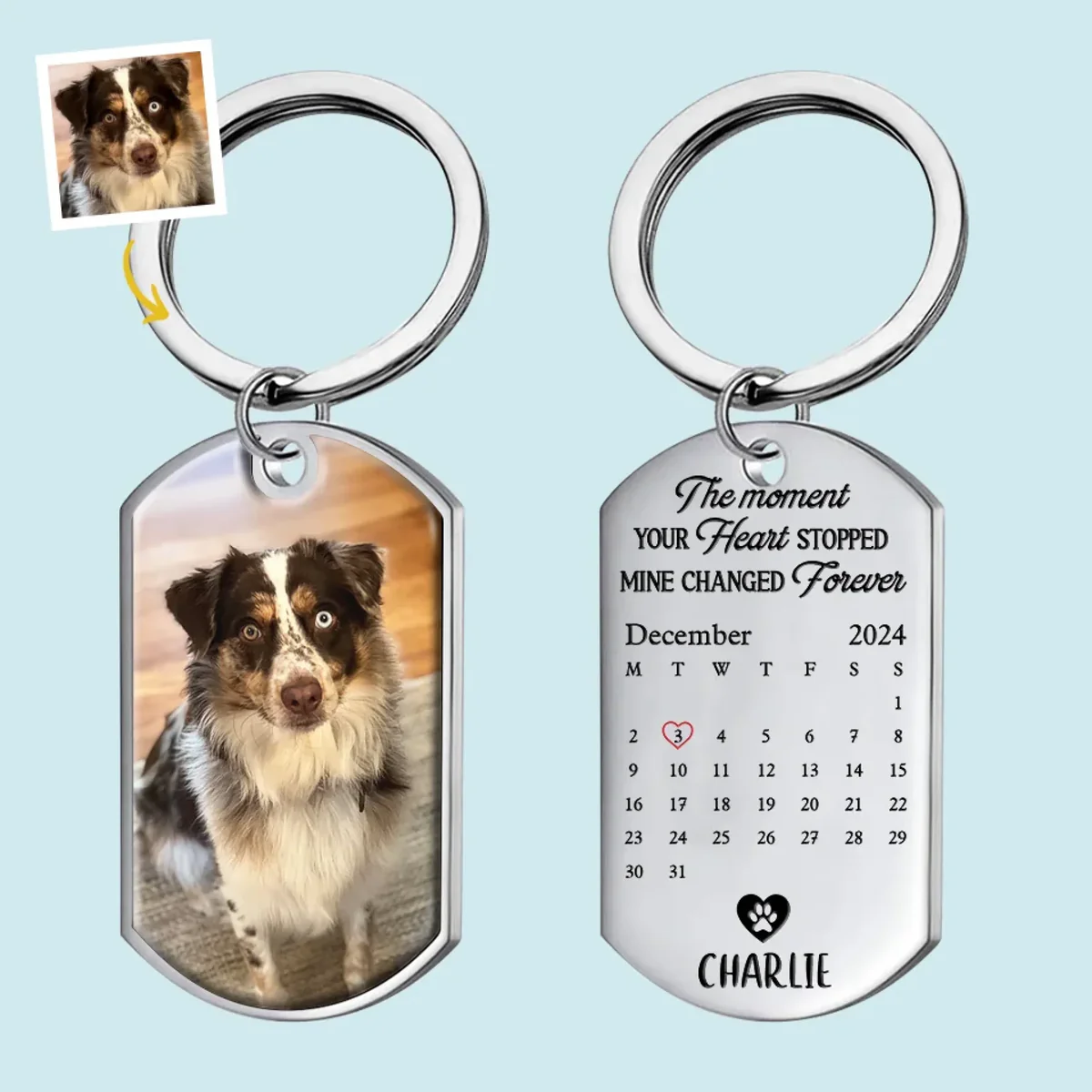 Personalized "A Loyal Heart Never Fades" Memorial Keychain – A Meaningful Gift for Pet Owners