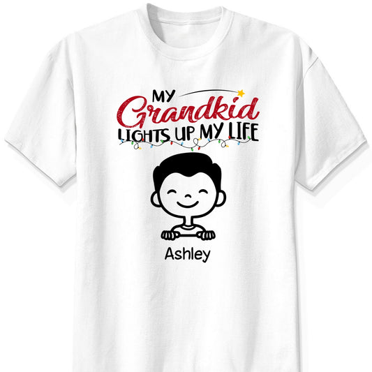 Personalized "My Grandkids Light Up My Life" Shirt & Hoodie – A Heartfelt Gift for Grandma & Grandpa