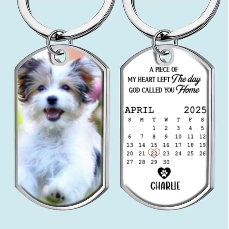 Custom Photo A Loyal Heart Never Fades - Memorial Personalized Custom Keychain - Sympathy Gift For Pet Owners, Pet Lovers