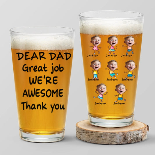 Custom Photo From The Reasons You Drink - Family Personalized Custom Beer Glass - Father's Day, Gift For Dad, Grandpa