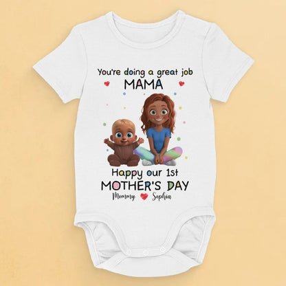 You're Doing An Amazing Job, Mommy - Family Personalized Custom Baby Onesie - Mother's Day, Baby Shower Gift, Gift For First Mom